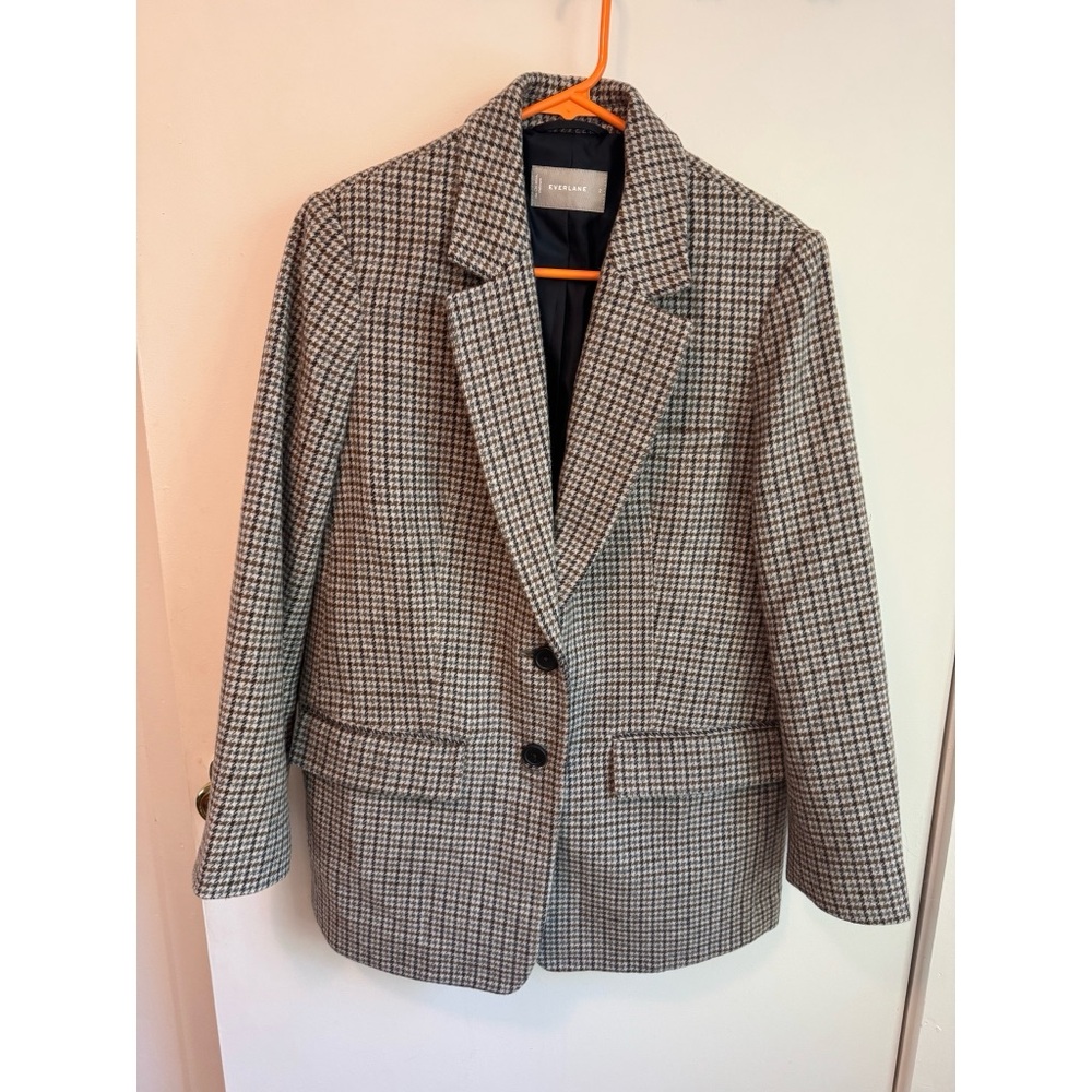Everlane Oversized Blazer in Wool, houndstooth, size 2